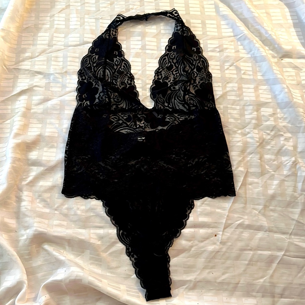 Black lace adore me one piece